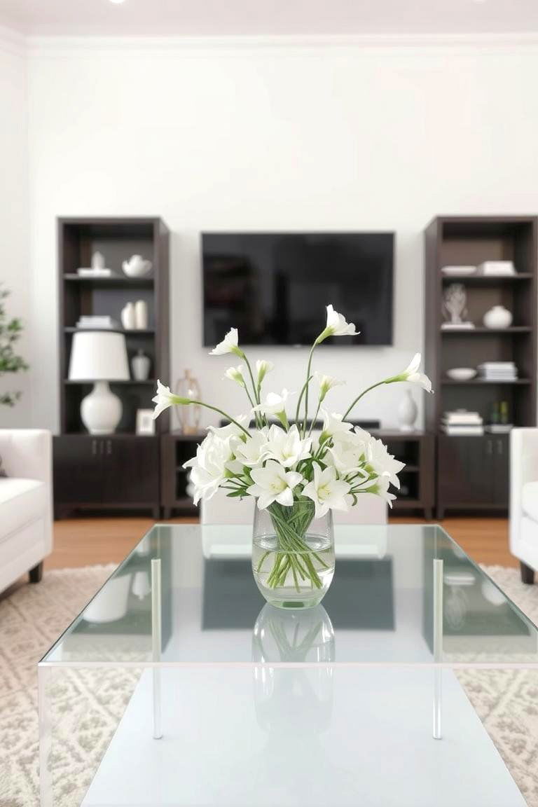 White with a Coffee Table Centerpiece - 24 White Living Room Ideas