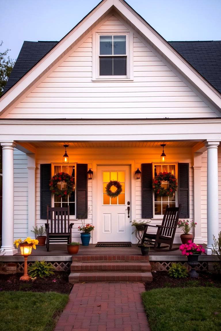 White with an Inviting Front Porch - 24 White Home Exterior Ideas