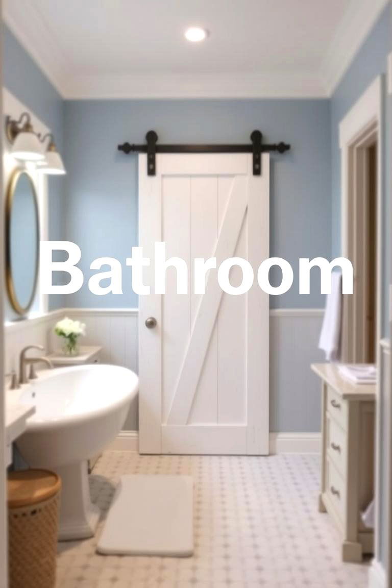 Whitewashed Barn Door for a Fresh Coastal Vibe - 24 Bathroom Barn Door Ideas