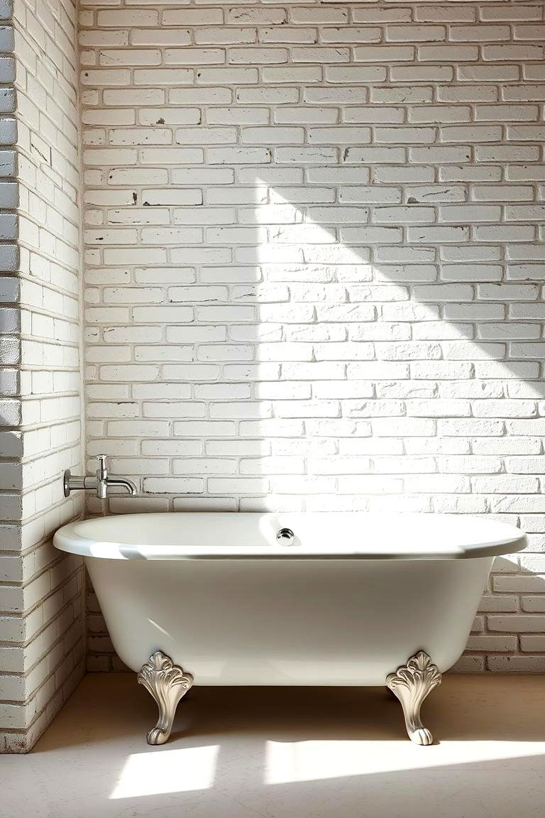 Whitewashed Brick Surround - 24 Bathtub Surround Ideas