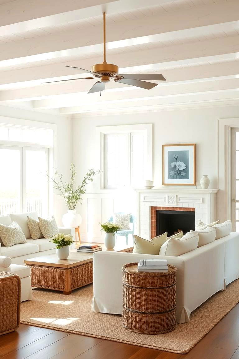 Whitewashed Coastal Wainscoting - 24 Living Room Wainscoting Ideas