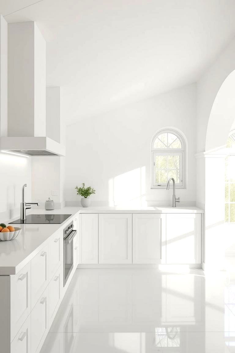 Whitewashed Walls with Sloped Accents - 24 Sloped Ceiling Kitchen Ideas