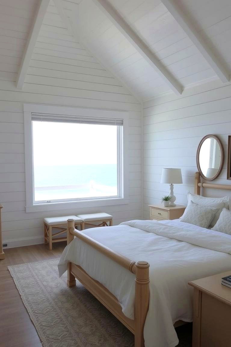 Whitewashed Walls - 24 Coastal Bedroom Ideas