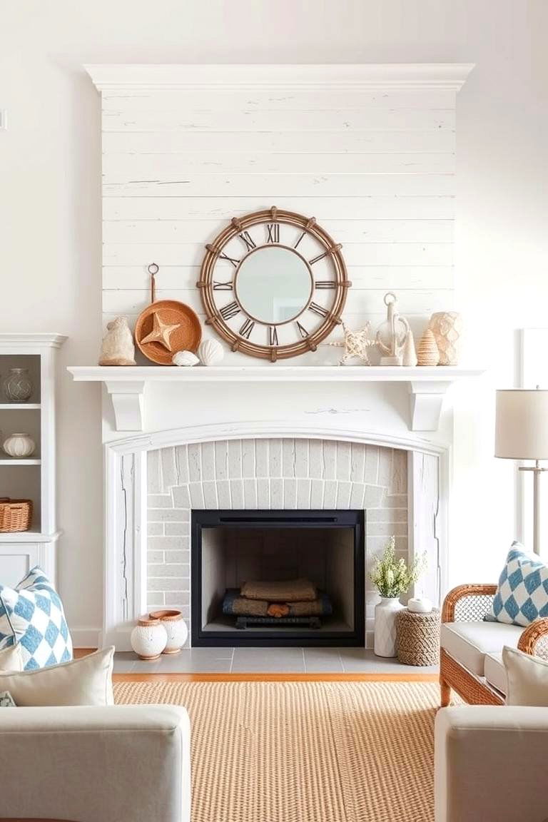 Whitewashed Wood Mantel - 24 Wood Mantel Ideas