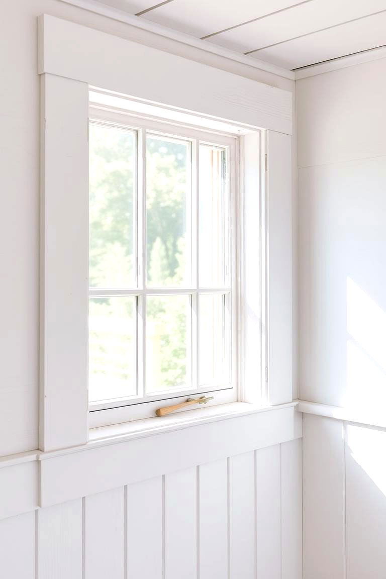 Whitewashed Wood Trim - 24 Farmhouse Interior Window Trim Ideas