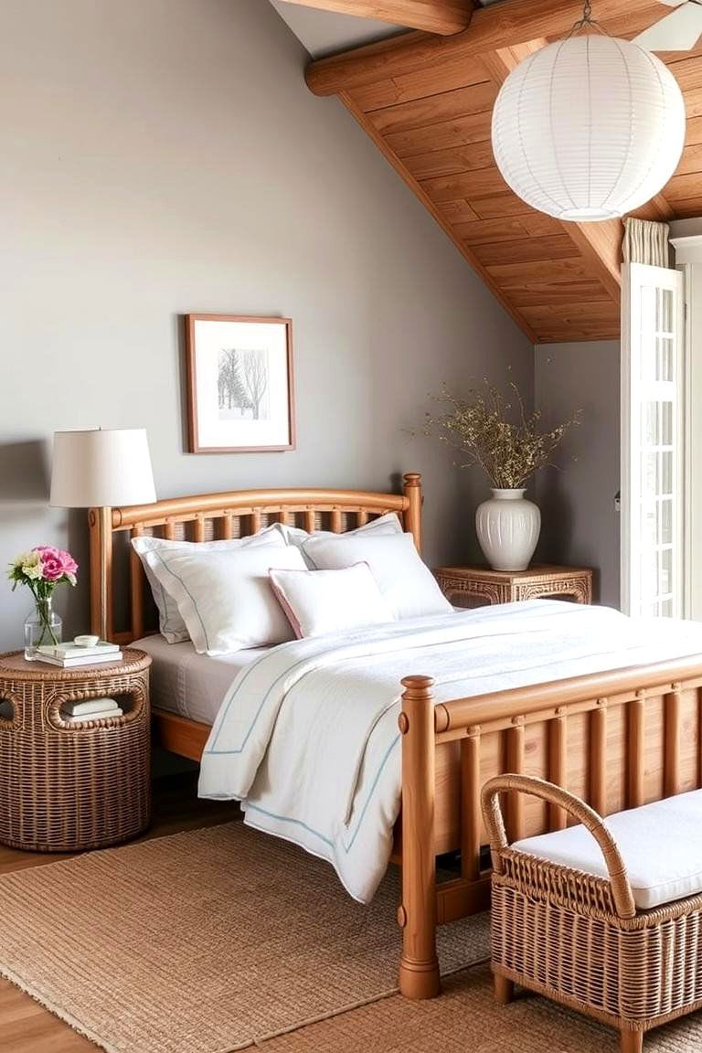Wicker Furniture for a Beachy Feel - 24 Beach Themed Bedroom Ideas