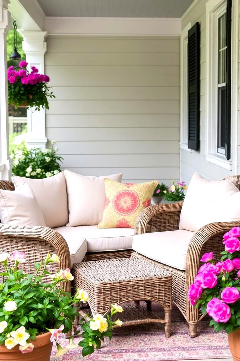 Wicker Furniture for a Classic Southern Feel - 24 Southern Front Porch Ideas