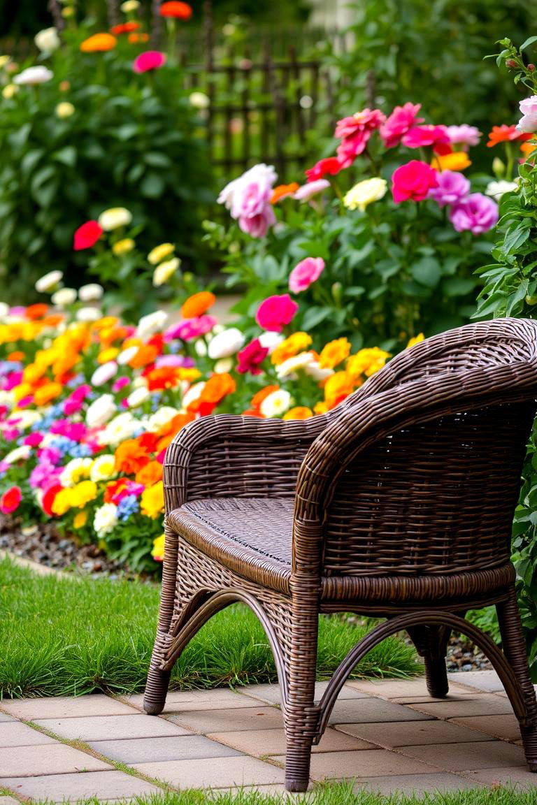 Wicker Garden Bench - 24 Garden Bench Ideas