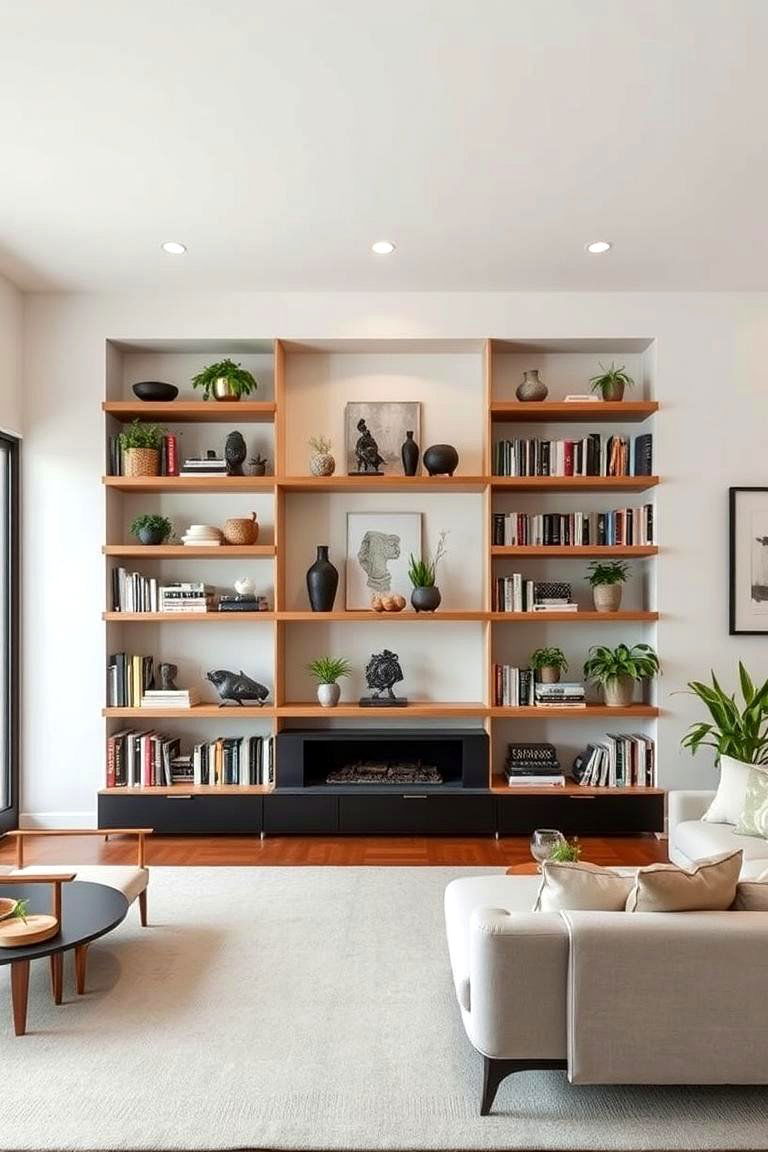 Wide Floating Shelves for Spacious Displays - 24 Floating Shelves Ideas