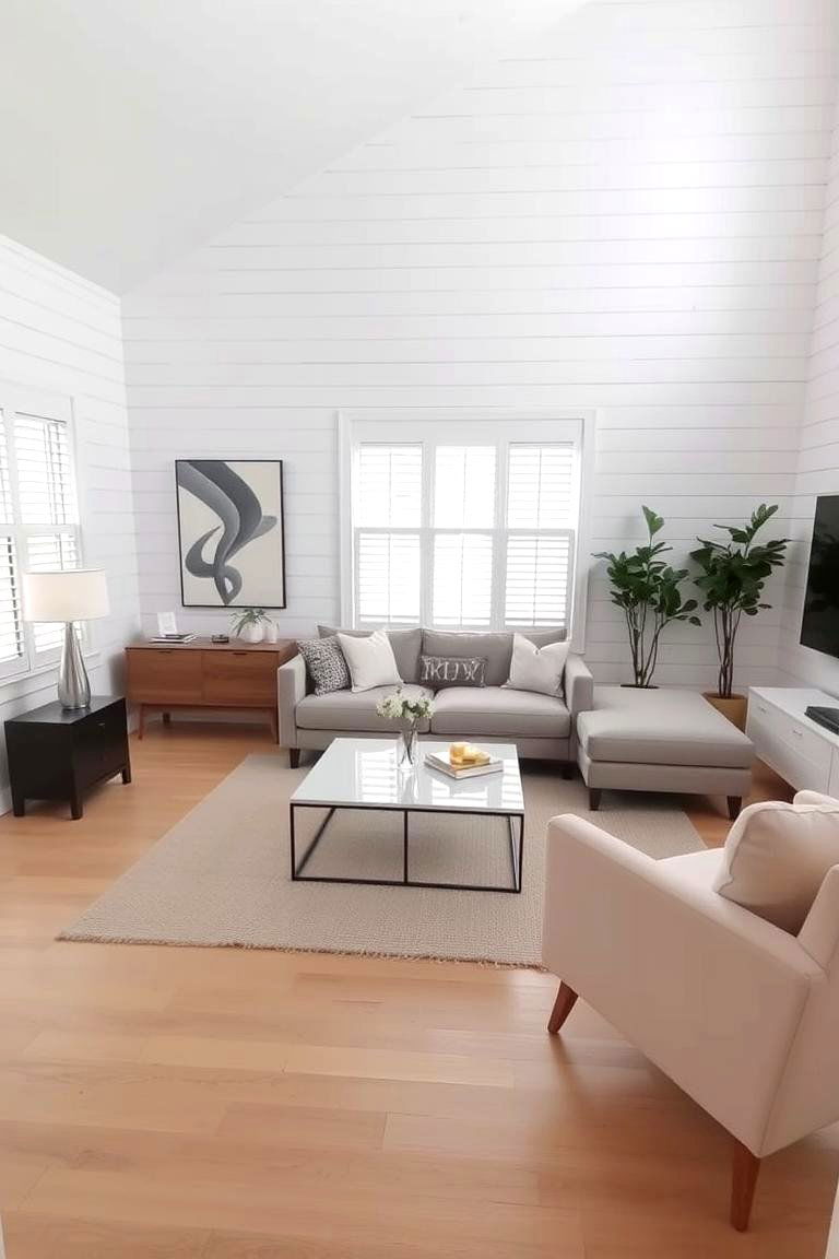 Wide Plank Shiplap for a Contemporary Feel - 24 Shiplap Living Room Ideas