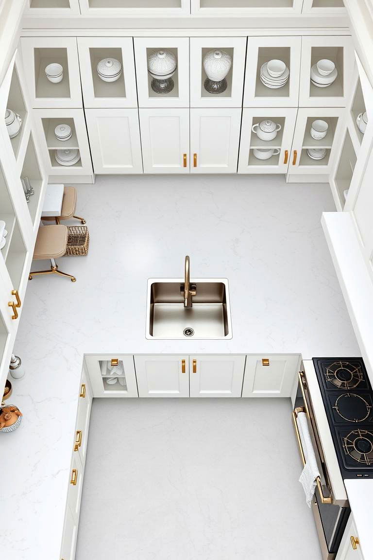 Wide Range of Gold Hardware Finishes - 24 White Kitchen Cabinets With Gold Hardwar
