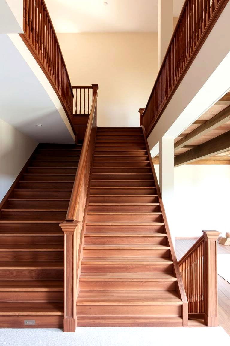 Wide Staircases with Deep Treads - 24 Basement Stair Ideas