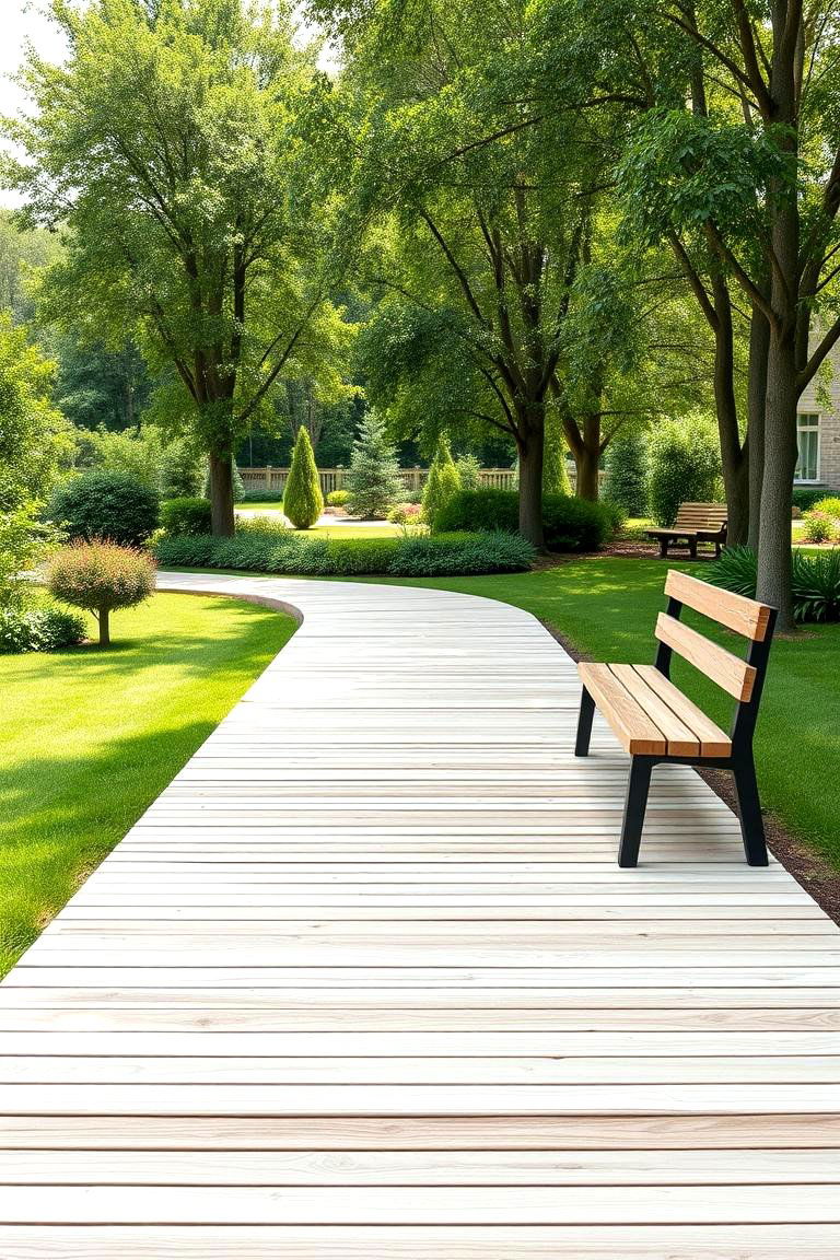 Wide Wooden Walkway for Gathering - 24 Wooden Walkway Ideas