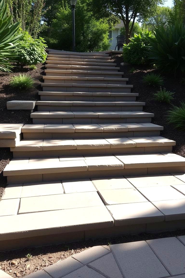 Wide and Gradual Steps - 24 Patio Steps Ideas