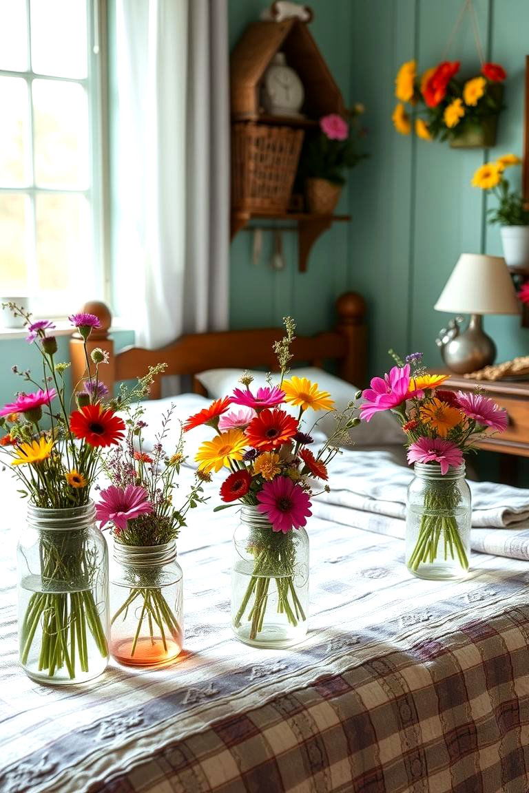 Wildflower Arrangements - 24 Country Bedroom Ideas