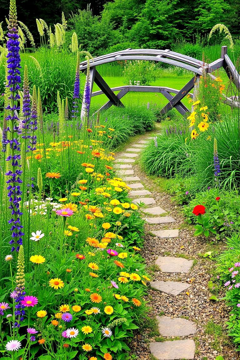 Wildflower Garden Bridge - 24 Garden Bridge Ideas