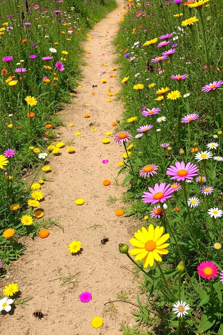 Wildflower Infused Paths for Natural Beauty - 24 Natural Walkway Ideas