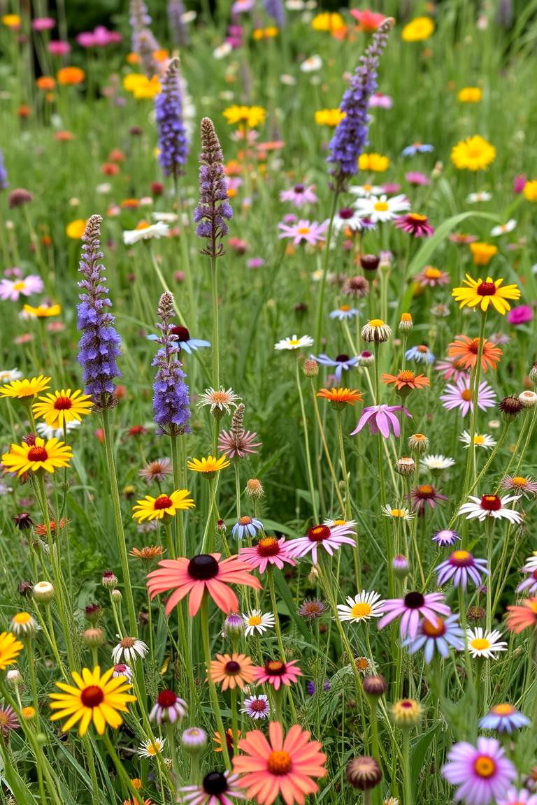 Wildflower Meadow Appeal - 24 Front Yard Flower Bed Ideas