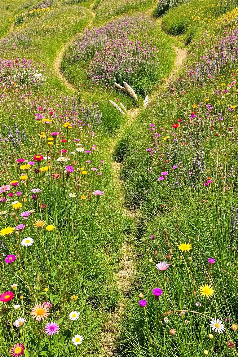 Wildflower Meadow Escape - 24 Down Sloped Backyard Ideas