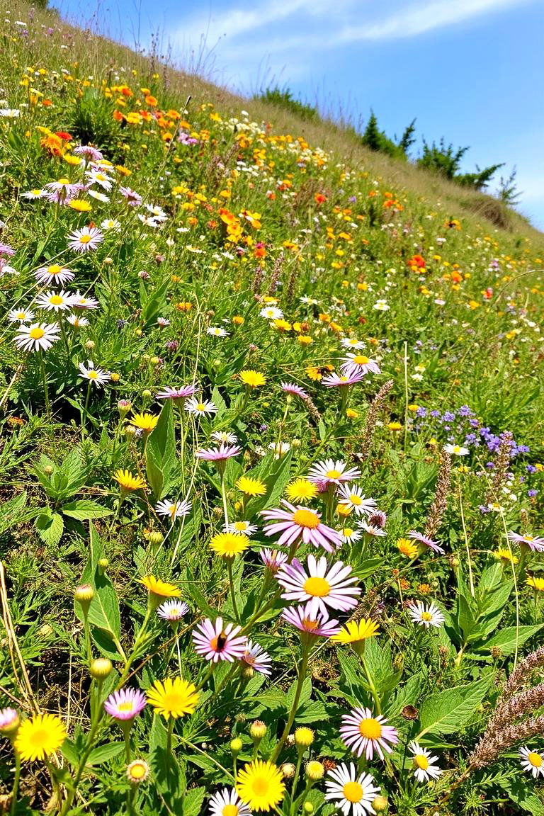 Wildflower Meadow Slope Garden - 24 Sloping Garden Design Ideas