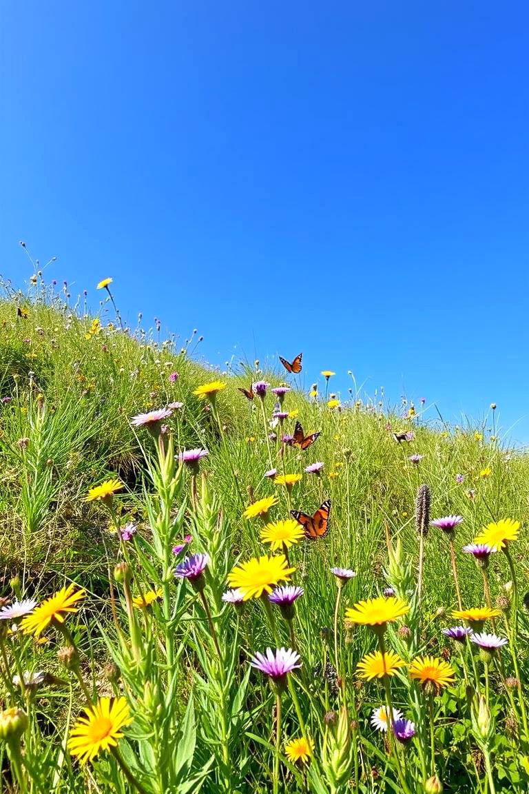 Wildflower Meadow on a Slope - 24 Sloped Garden Ideas