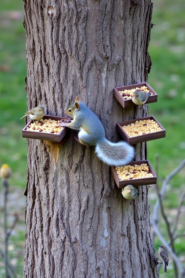 Wildlife Feeding Station - 24 Tree Stump Decorating Ideas