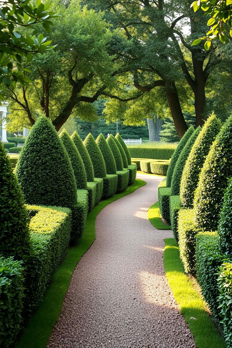 Winding Pathway Companion - 24 Front Yard Boxwood Designs