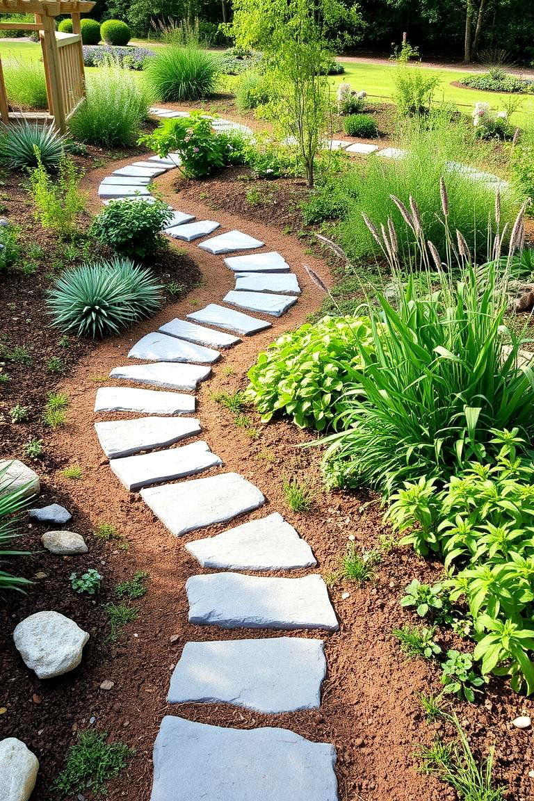 Winding Scenic Trail Design - 24 Bluestone Walkway Ideas