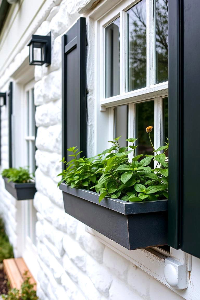 Window Boxes with Simple Plantings - 24 modern cottage house exterior ideas
