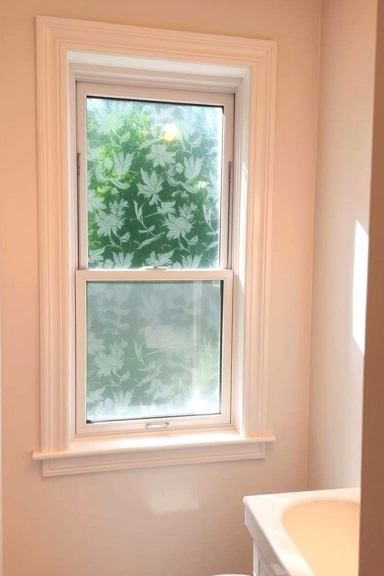 Window Film for Artistic Privacy - 24 Bathroom Window Treatment Ideas