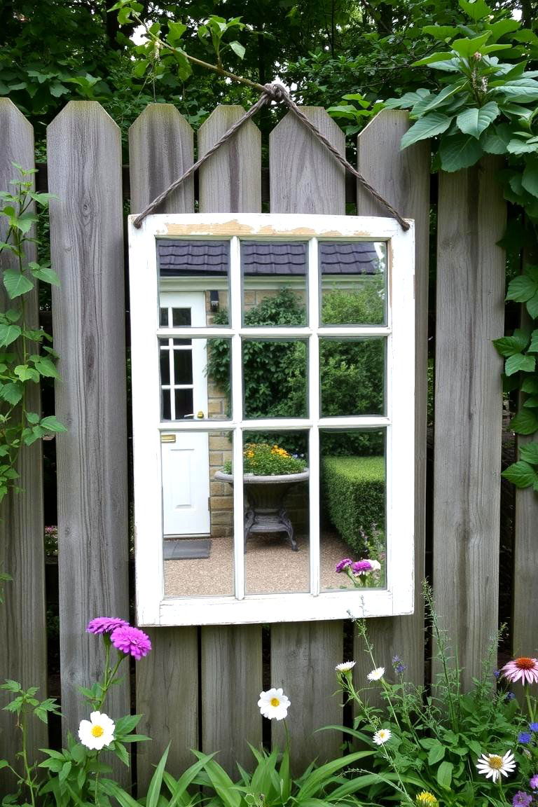 Window Pane Mirror - 24 Garden Mirror Ideas