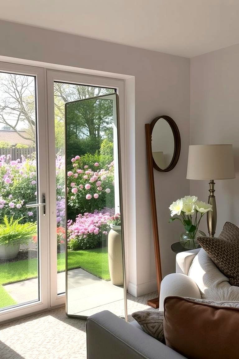Window Reflecting Mirror - 24 Living Room Mirror Ideas