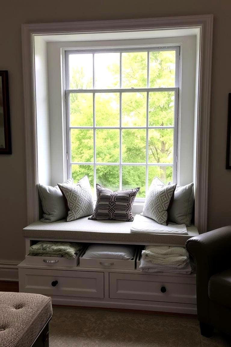 Window Seat with Storage - 24 Living Room Storage Ideas