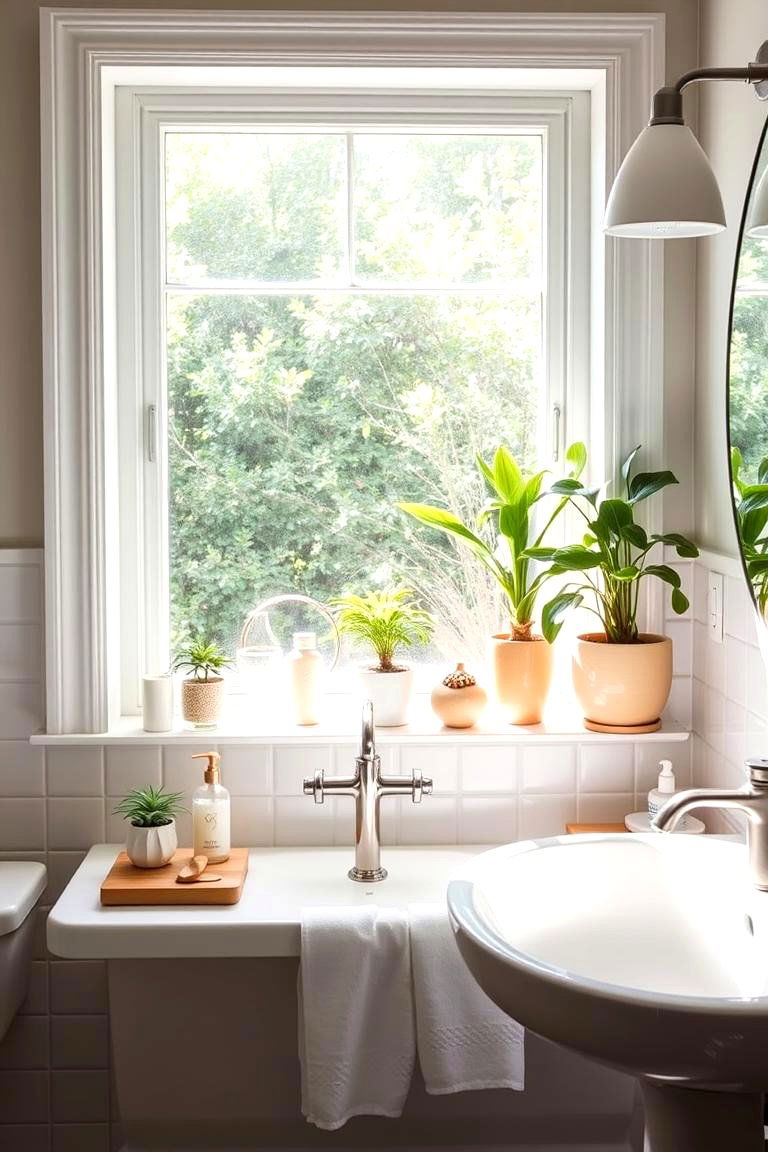 Window Sill Storage - 24 Small Bathroom Storage Ideas