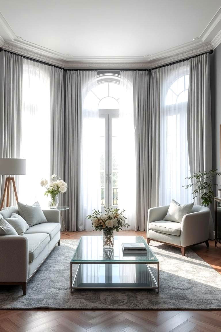 Window Treatments Elegance - 24 Grey and White Living Room Ideas