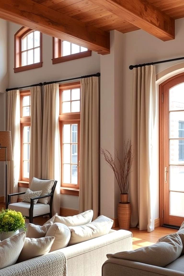 Window Treatments with Natural Fabrics - 24 Western Living Room Ideas