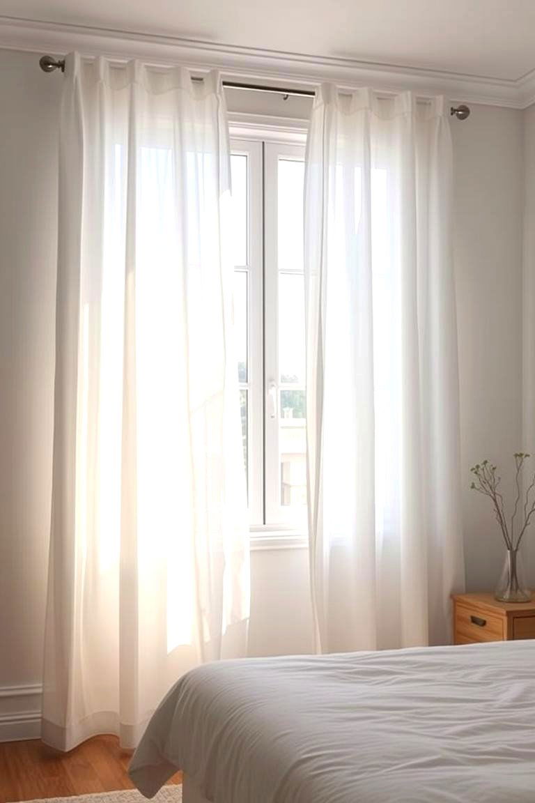 Window Treatments with Sheer Curtains - 24 Paris-themed Bedroom Ideas