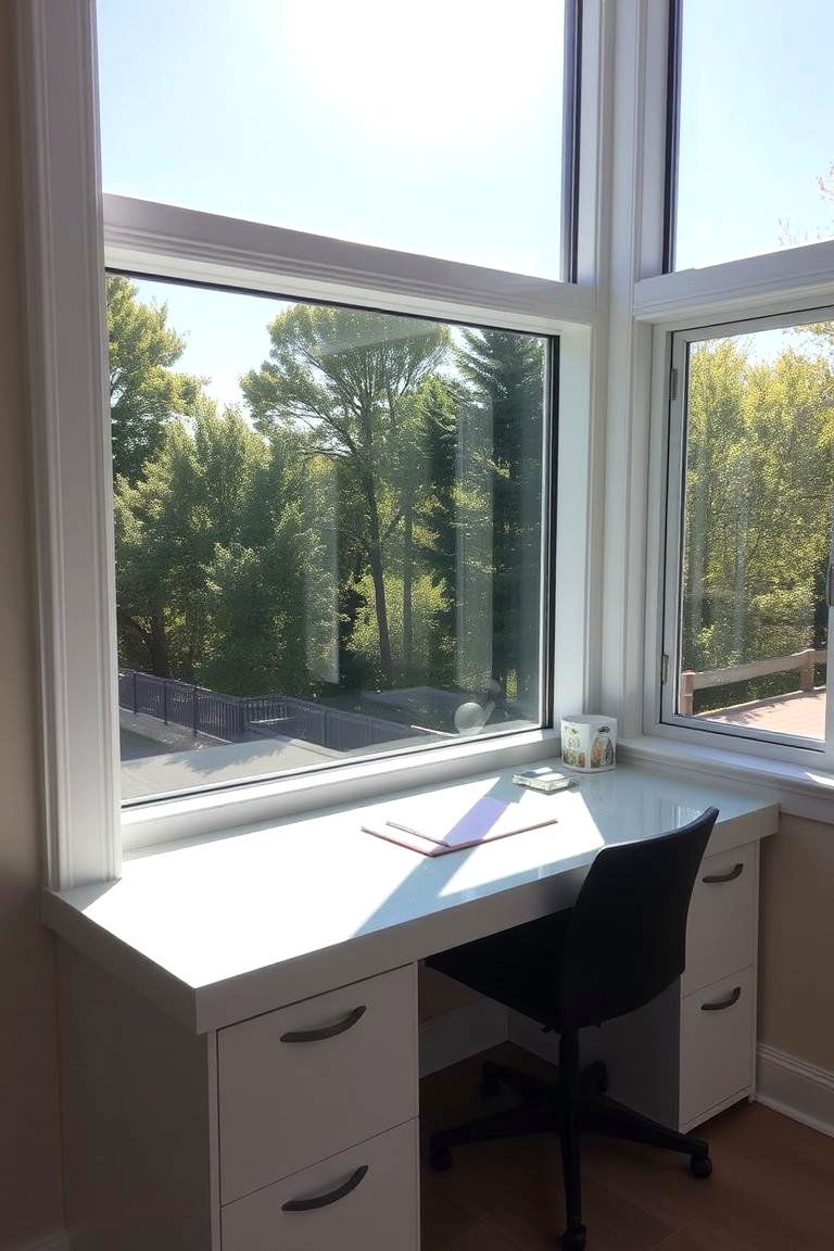 Window side Built in Desk - 24 Built-in Desk Ideas