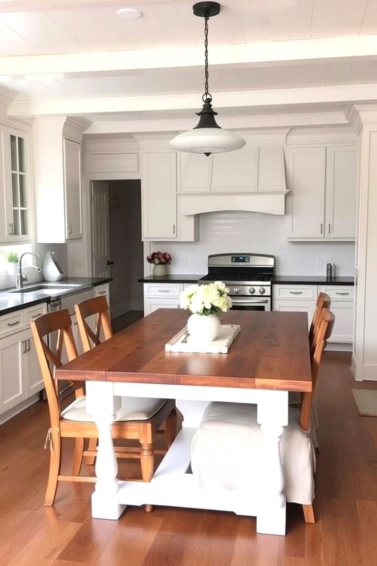Windowpane Cabinet Doors - 24 White Farmhouse Kitchen Ideas