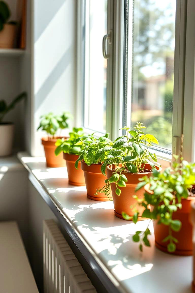 Windowsill Herb Garden - 24 Potted Plant Arrangement Ideas