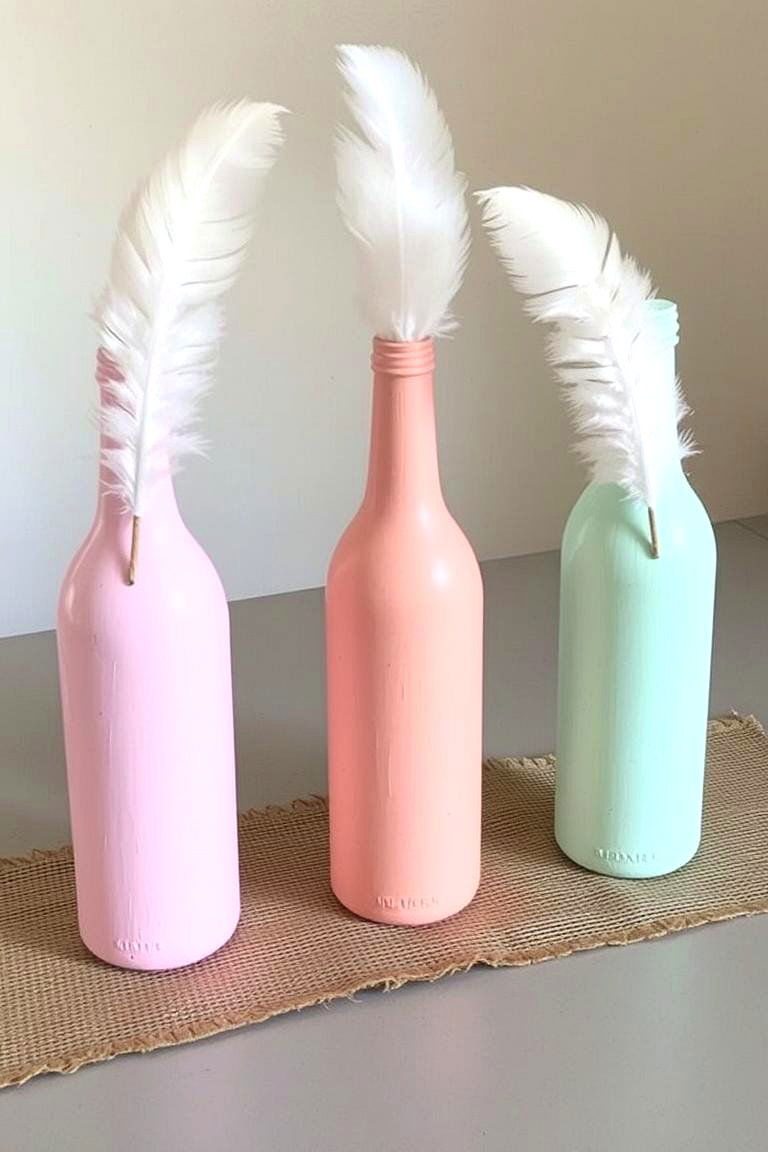 Wine Bottles as Chic Decor - 24 non-floral wedding centerpiece ideas