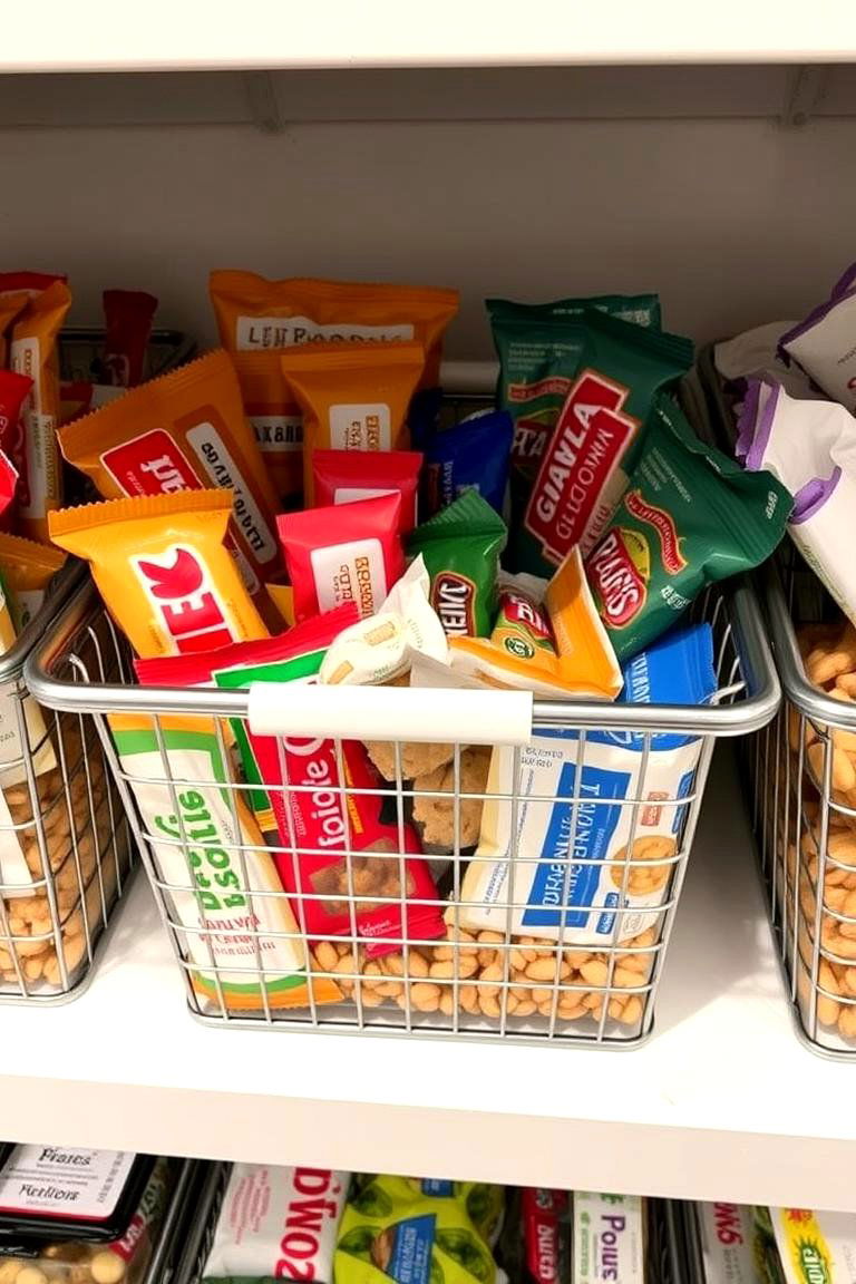 Wire Baskets with Handles - 24 Snack Storage Ideas