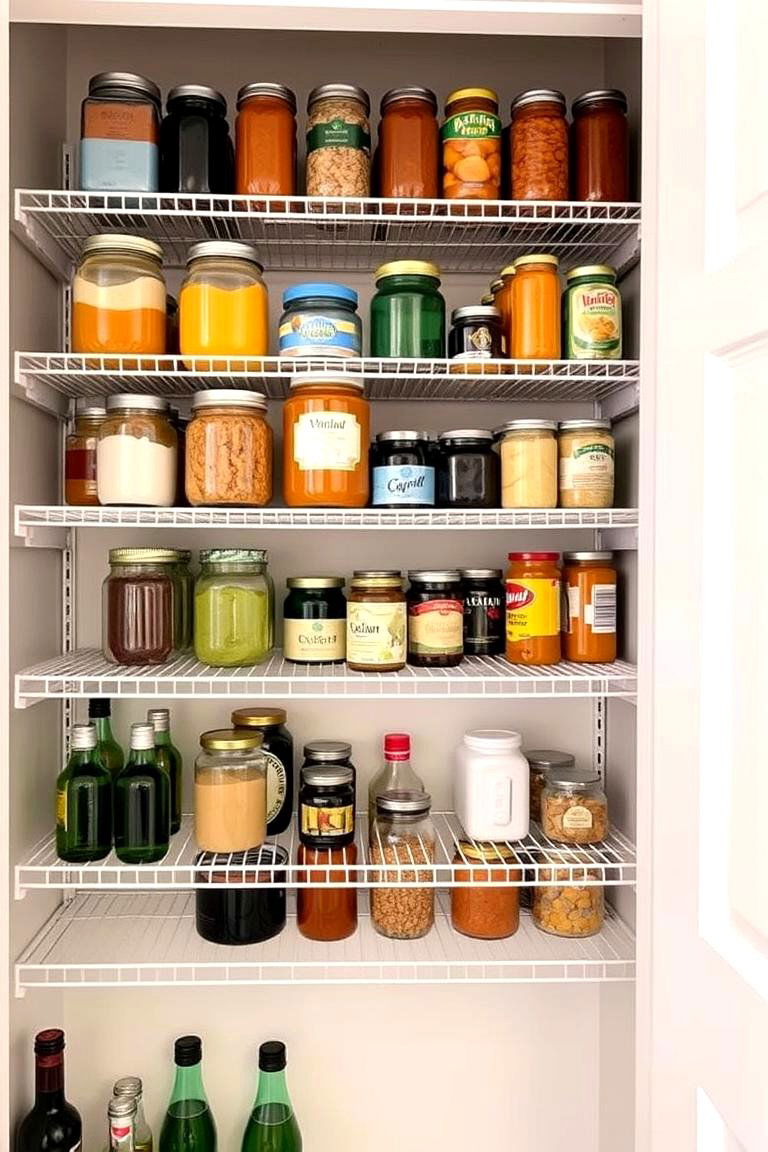 Wire Racks for Extra Storage - 24 Kitchen Pantry Ideas