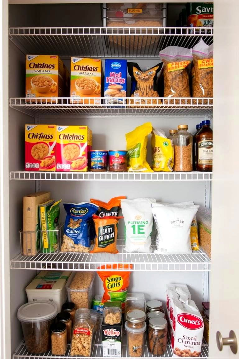 Wire Shelving for Lightweight Items - 24 Larder Cupboard and Pantry Ideas for Your Kitchen