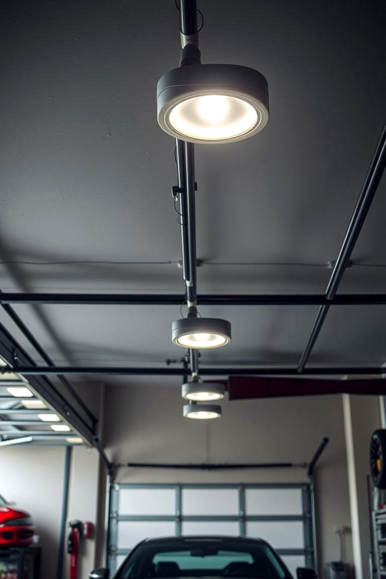 With Adjustable Brightness Options - 24 Garage Lighting Ideas
