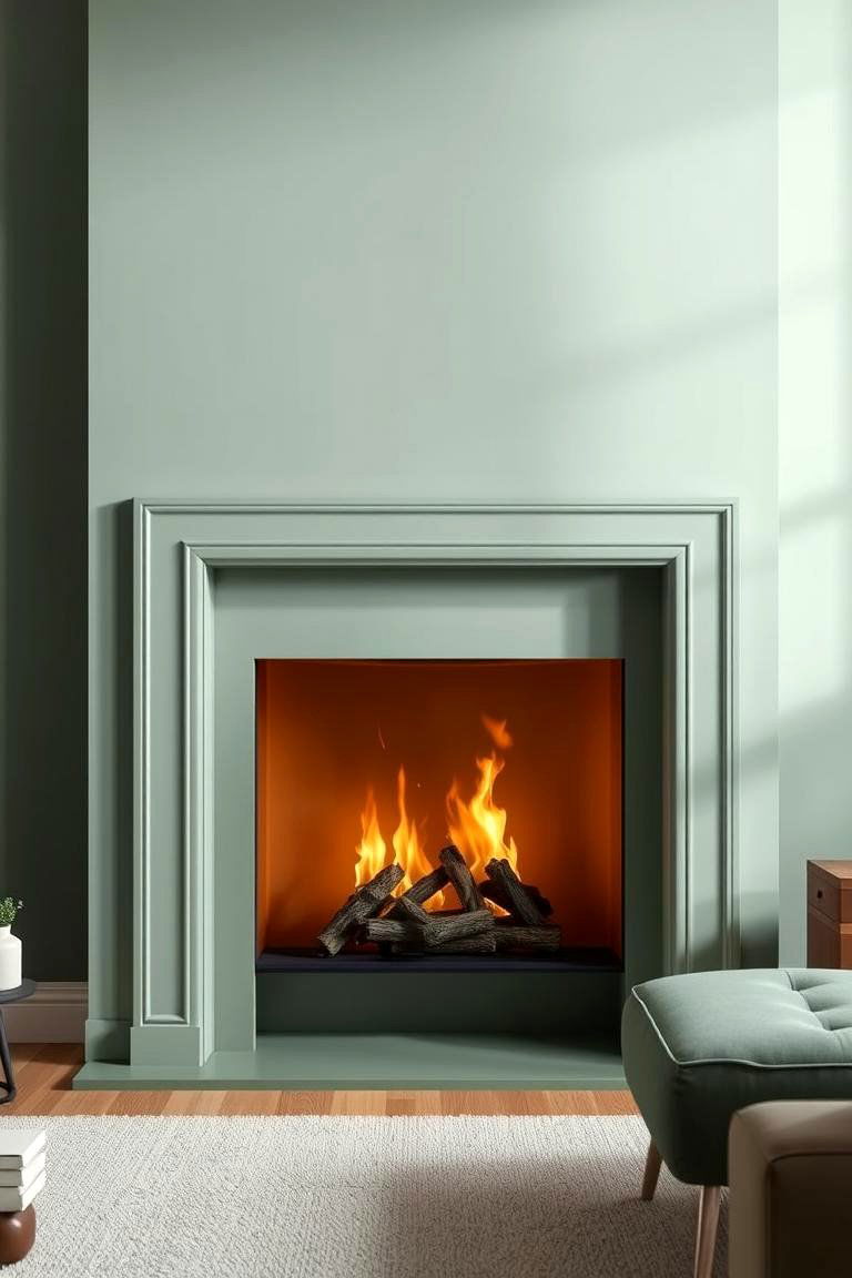 With a Minimalist Sage Green Feature - 24 Sage Green Fireplace Ideas