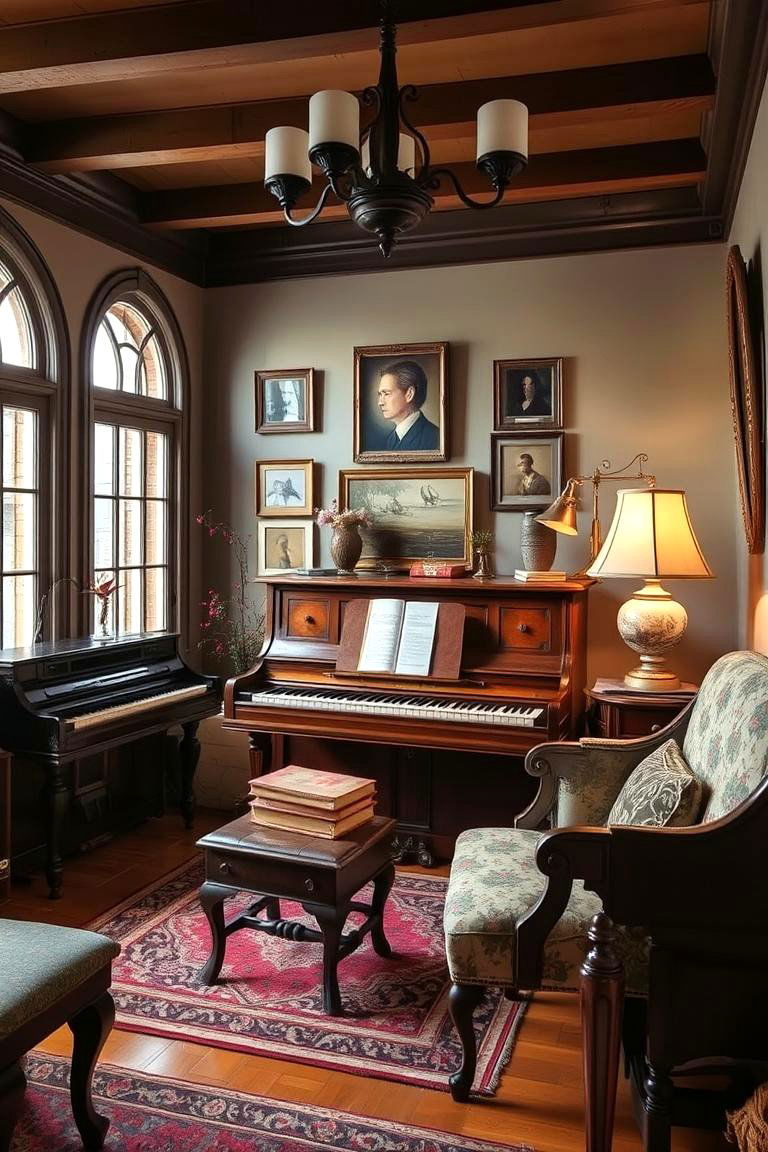 With the Vintage Piano Room - 24 Piano Room Ideas