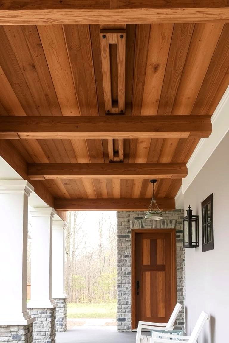 Wood Beam Accents - 24 Modern Farmhouse Exterior
