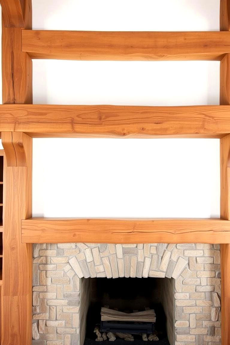 Wood Beamed Mantle Charm - 24 Craftsman-style Fireplace Ideas