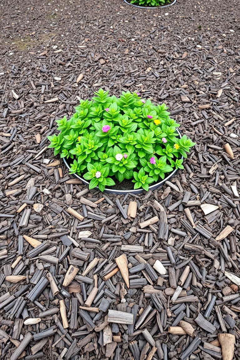 Wood Chip Border - 24 Low Maintenance Garden Border Ideas
